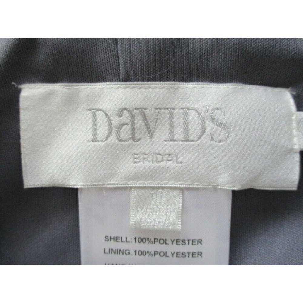 David's Bridal Womens Size 10 Gray Chiffon Prom Cocktail Dress Spaghetti Strap - Picture 8 of 11